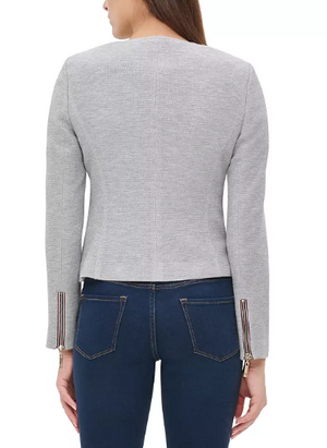 Tommy Hilfiger Collarless Zip-Front Jacket Size 0