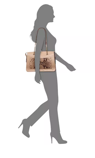 DKNY Bryant Top-Zip Medium Tote Natural Snake-buff
