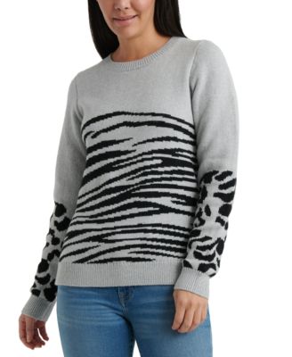 Lucky Brand Mixed Animal-Print Sweater