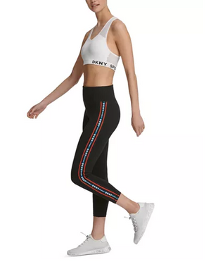DKNY Sport Logo High-Waist Cropped Leggings Size L