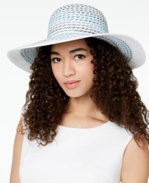 INC International Concepts Multicolor Stripe Floppy Hat Blue ONE SIZE