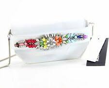 Steve Madden Pauline Mini Clutch White Silver