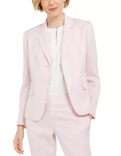 Kasper Petite Herringbone Two-Button Blazer Size SP
