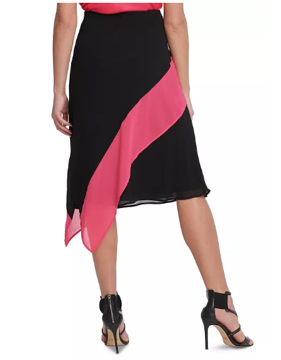 DKNY Colorblocked Asymmetrical Skirt Size S