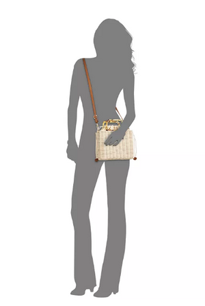 INC Straw Picnic Crossbody - Natural/Gold