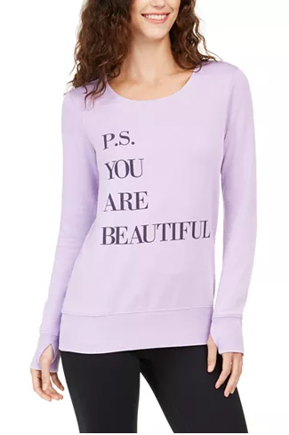 Ideology You're Beautiful Burnout Fleece Top