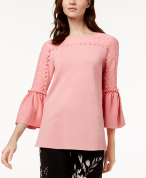 Alfani Bell-Sleeve Sweater Rare Rose S