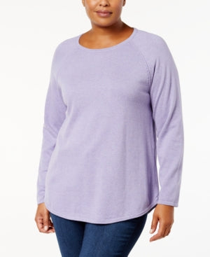 Karen Scott Plus Size Cotton Sweater Soft Lilac 2X