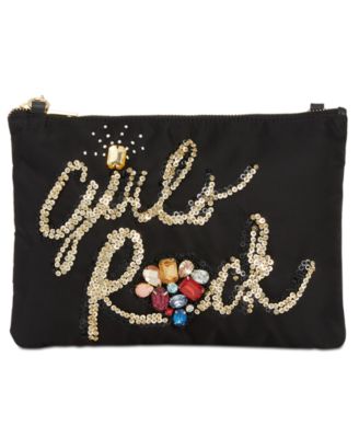Steve Madden Embellished Girls Rock Small Convertible Pouch