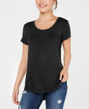 Hippie Rose Juniors Lace-Up V-Back T-Shirt Size L