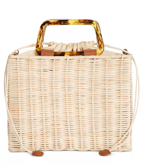 INC Straw Picnic Crossbody - Natural/Gold