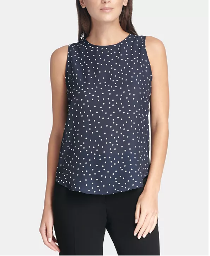 DYNK Polka Dot Printed Top XL