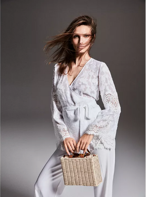 INC Straw Picnic Crossbody - Natural/Gold