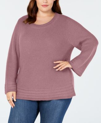 Style & Co. Womens Plus Long Sleeve Scoop Neck Sweater 0X (Revise Color)