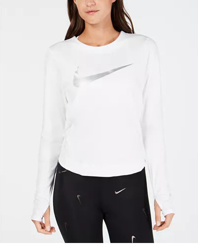 Nike Women's Dry Element Metallic Logo Running Top Size Large