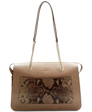 DKNY Bryant Top-Zip Medium Tote Natural Snake-buff