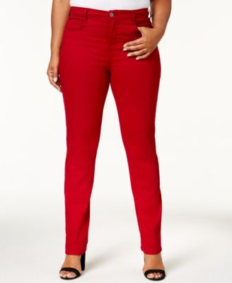 Style Co Plus Size Jeans, Tummy Control Deep Scarlet