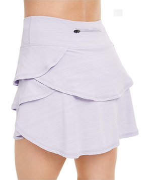 Ideology Performance Solid Color Tiered Athletic Skort White