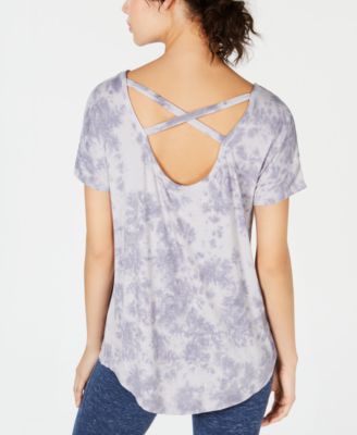 Ideology Tie-Dyed Strappy-Back High-Low Hem T-Shirt Size XL