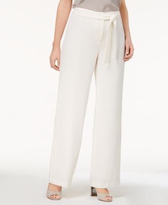 Alfani Tie-Front Wide-Leg Pants Cloud Multiple Sizes