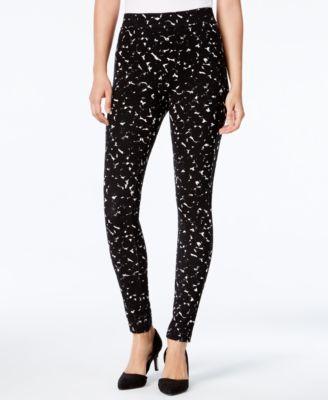 Bar III Printed Leggings Black Combo L