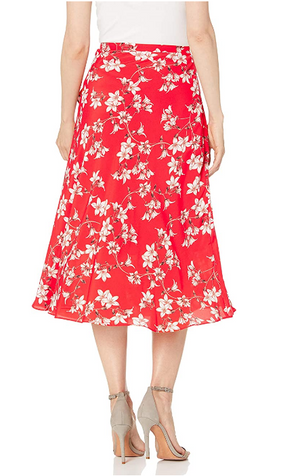 Calvin Klein Printed Ruffled Midi Skirt Size 6