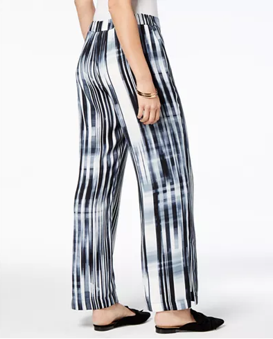 Bar III Mirage Striped Wide-Leg Pants Mirage Stripe XXL