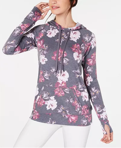 Ideology Floral-Print Lace-Up Hoodie Size S – Twentyonemillions