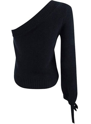 Bar III Becca Tilley x One-Shoulder Volume Sleeve Sweater Size S
