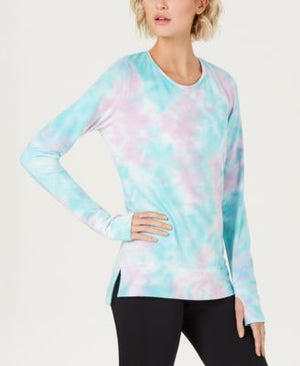 Ideology Tie-Dyed Cutout-Back Top Aqua Pink