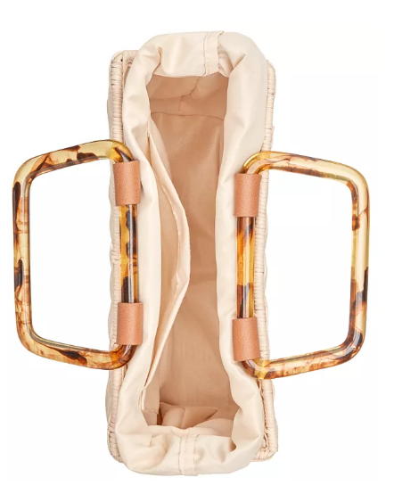 INC Straw Picnic Crossbody - Natural/Gold