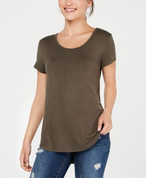 Hippie Rose Juniors' Lace-Up V-Back T-Shirt Size XS