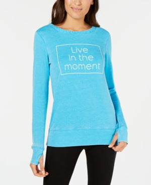 Ideology Live In The Moment Graphic Strappy-Back Top Coastal Aqua XXL