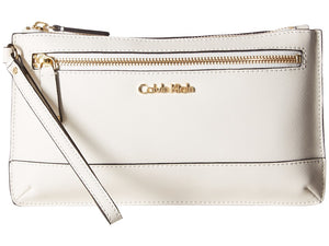 Calvin Klein Large Wristlet - White Combo/Silver