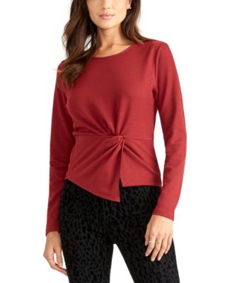 RACHEL Rachel Roy Val Knot-Front Top Size L (Check Color)