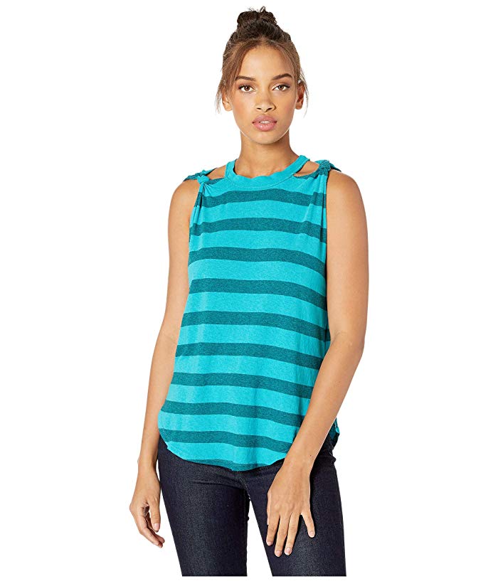 Free People The Twist Tank Stripe Ocean Blue SM (Women's 4-6)