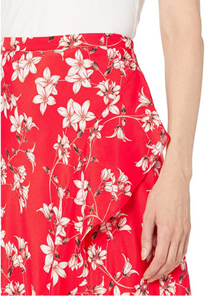Calvin Klein Printed Ruffled Midi Skirt Size 6