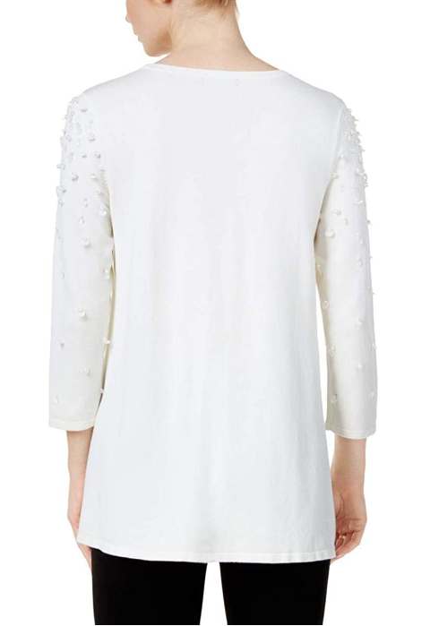 Alfani Embellished Swing Sweater Cloud Multiple Sizes