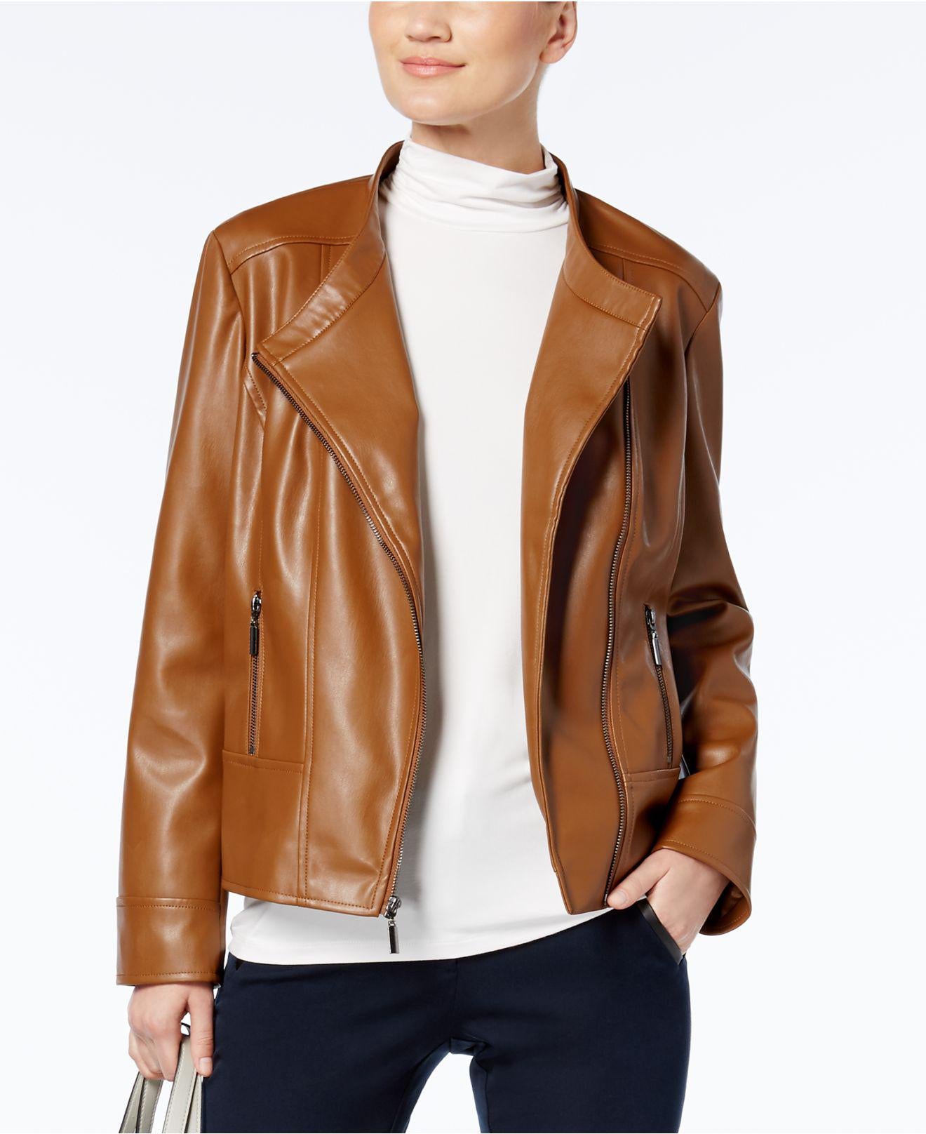 Alfani faux on sale leather jacket