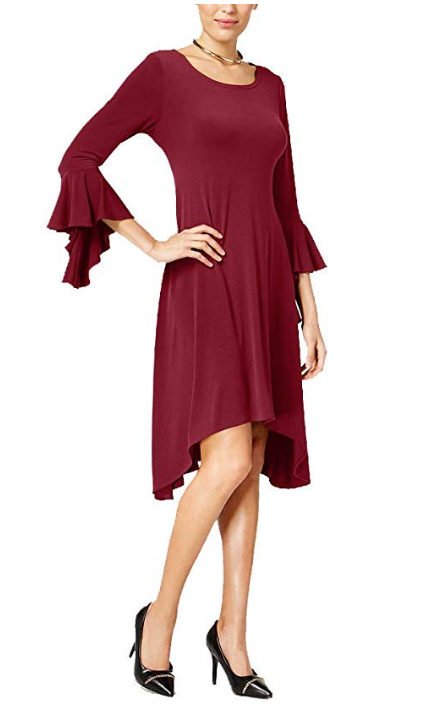 Alfani Asymmetrical Bell-Sleeve Dress Multiple Sizes & Colors