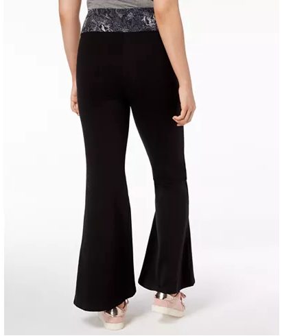 Material Girl Juniors Printed Waist Flare Leg Leggings