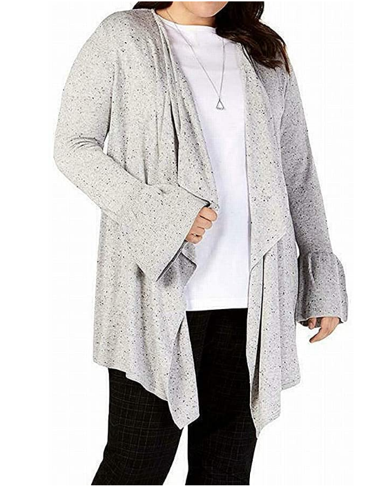 Style & Co. Womens Plus Asymmetric Open-Front Cardigan Sweater Plus Sizes
