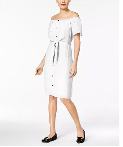 thalia sodi off the shoulder dress Thalia Sodi Women's Off-The-Shoulder Sheath Dress Blue Size Small
