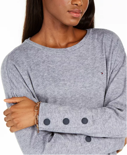 Tommy Hilfiger Snap-Sleeve Top Size XS