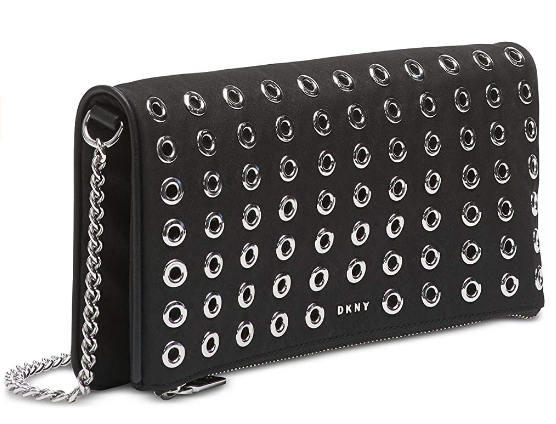 Dkny Grommet Stud Clutch - Black/Silver