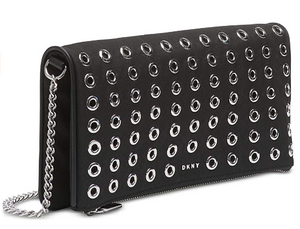 Dkny Grommet Stud Clutch - Black/Silver