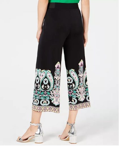 I.n.c. Printed Cropped Wide-Leg Pants, Bl Budah Paisly S