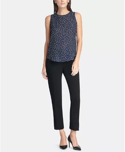 DYNK Polka Dot Printed Top XL