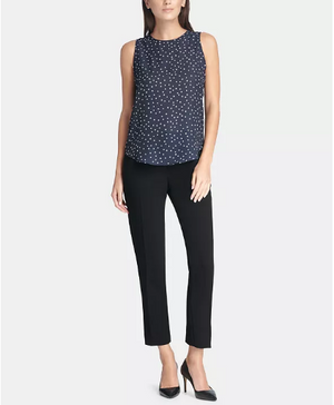 DYNK Polka Dot Printed Top XL