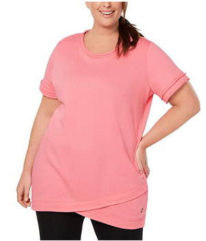 Ideology Plus Size Tulip-Hem Tunic Peach Kiss 3X